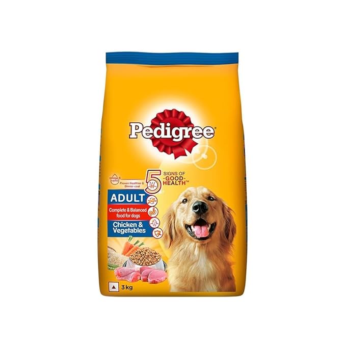 Pedigree Adult Dry Dog Food, Chicken & Vegetables, 3kg Pack